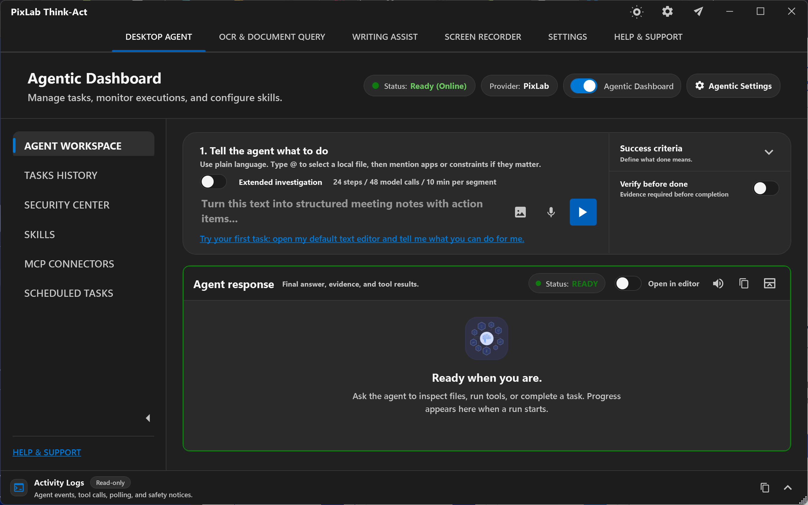Think-Act Screenshots